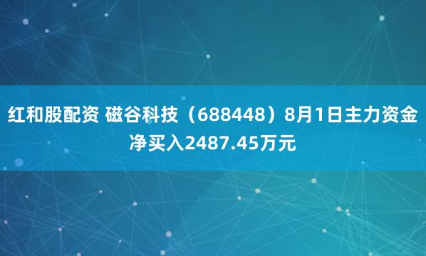 红和股配资 磁谷科技（688448）8月1日主力资金净买入2487.45万元